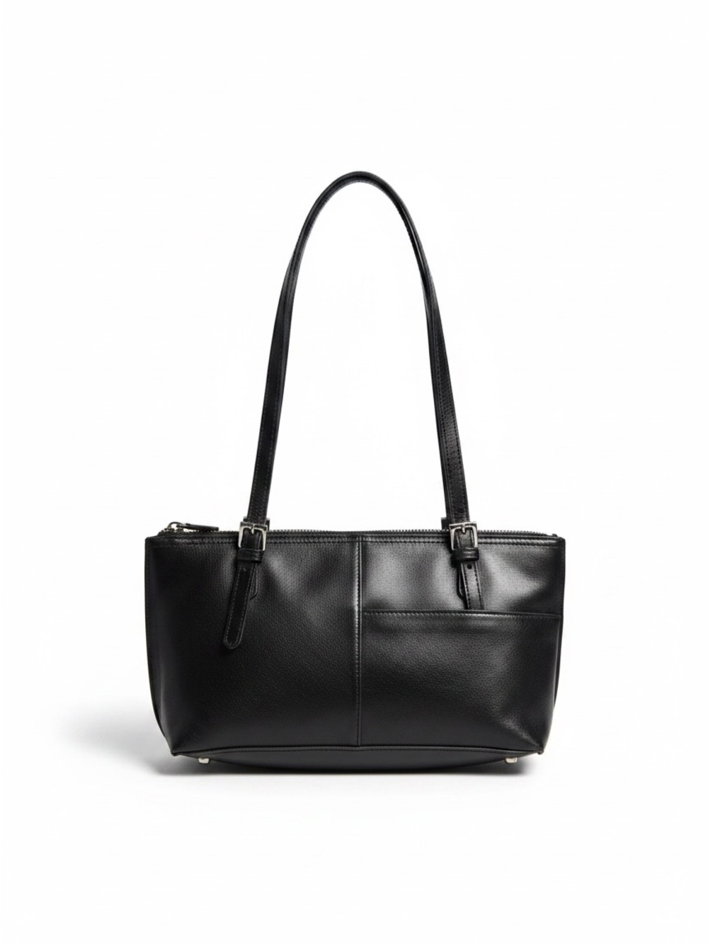 Hobo Classic Black Leather  Handbag - Women's Shoulder Bag